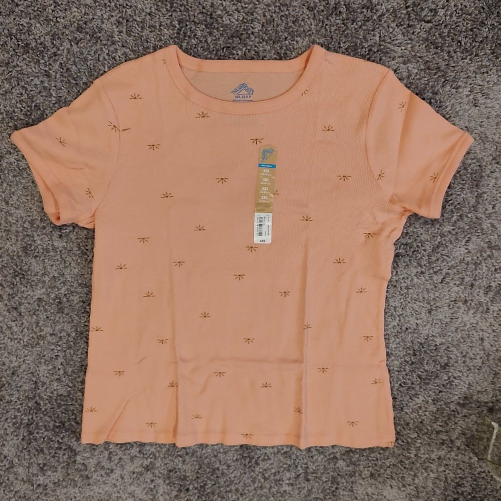 Thereabouts Kids Peach Short Sleeve Rib Top T-Shirt - 3XL 22.5 P
